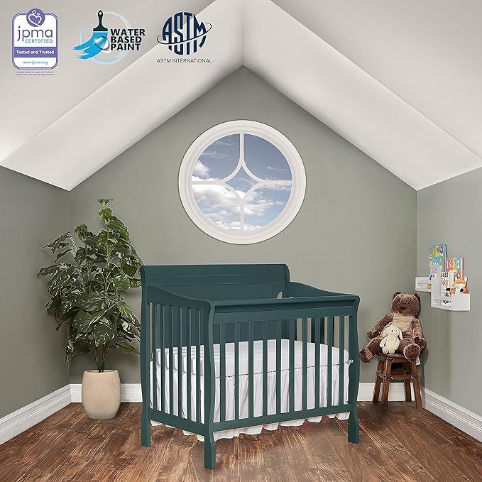 Dream On Me Alice 3-in-1 Full Panel Convertible Mini Crib, Olive, Greenguard Gold Certified | Amazon (US)