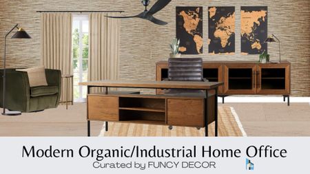Work from home is this beautiful office that incorporates elements of both modern organic and modern industrial styles sourced from Arhaus, Kathy Kuo, Lulu and Georgia, among others 

#LTKhome #LTKstyletip