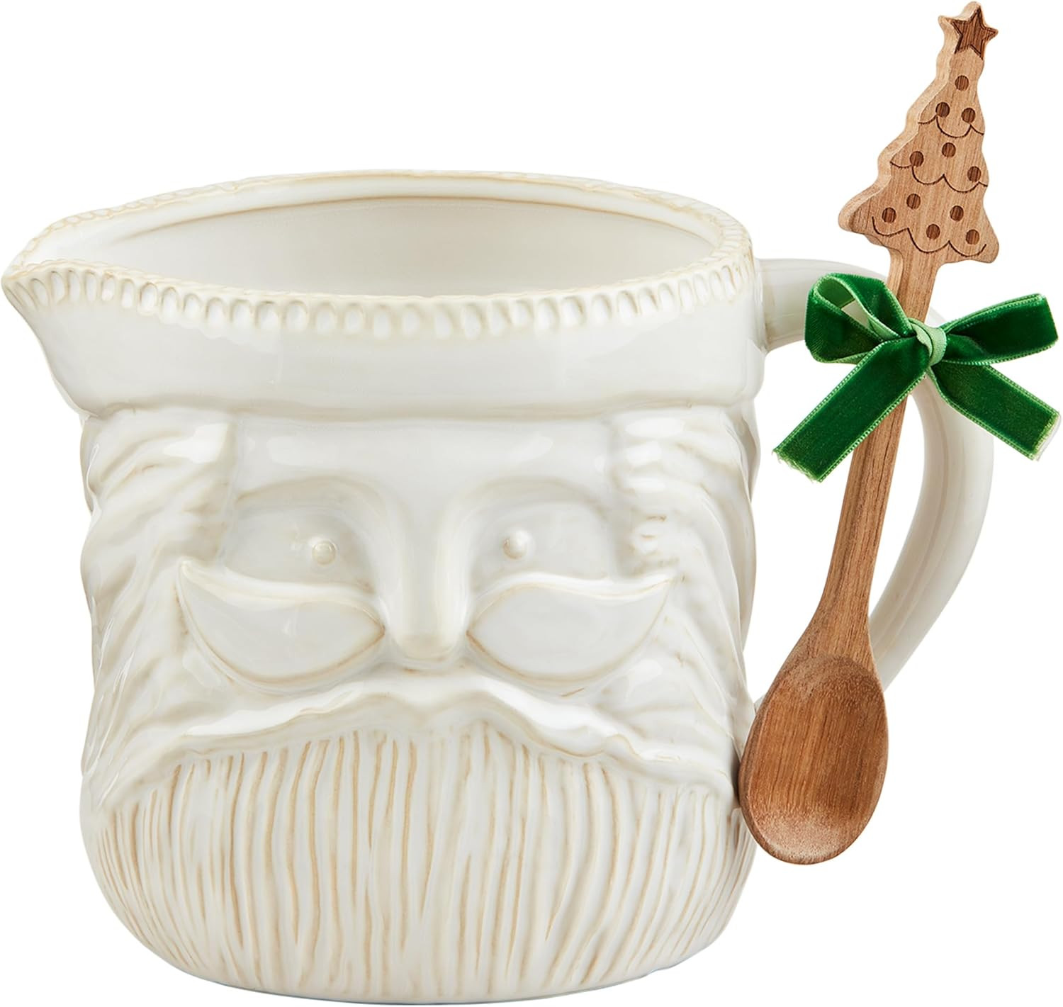 Mud Pie White Christmas Santa Pitcher; pitcher 70 oz | spoon 8" | Amazon (US)