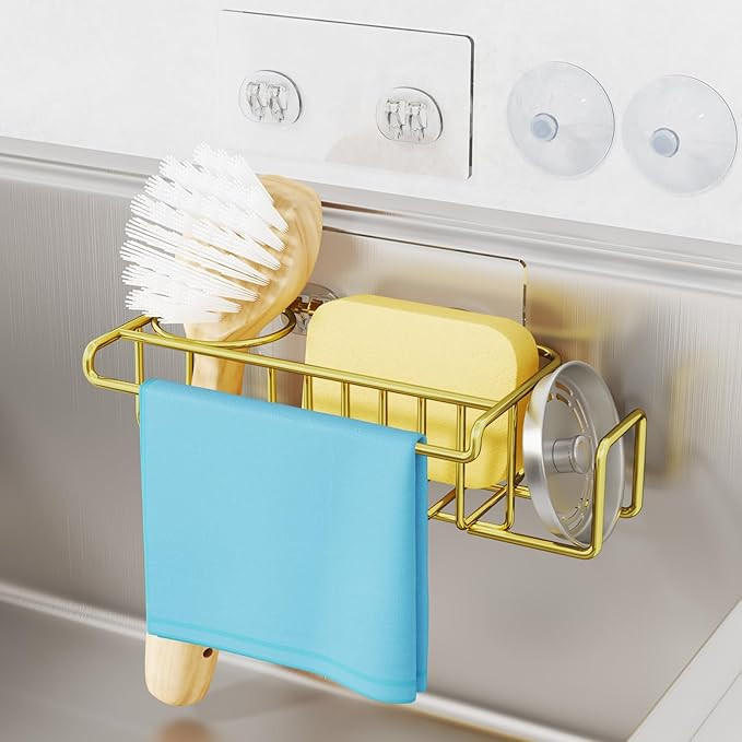 HapiRm Sponge Holder for Kitchen Sink, No Drill Kitchen Sink Caddy Organizer, Rustproof Dish Spon... | Amazon (US)
