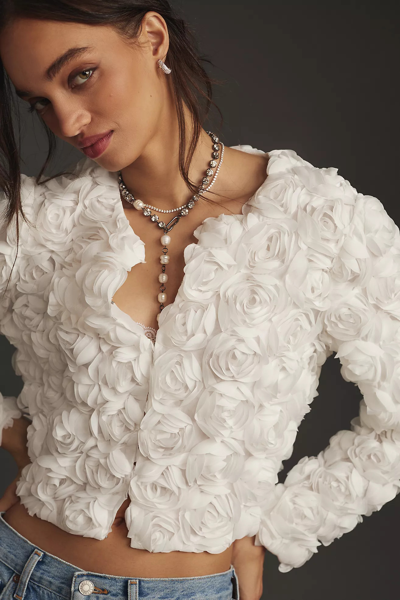 DOLAN Floral Appliqué Cropped Jacket | Anthropologie (US)