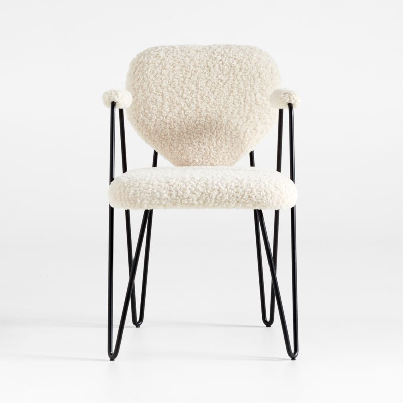 Apres Shearling Dining Arm Chair + Reviews | Crate & Barrel | Crate & Barrel