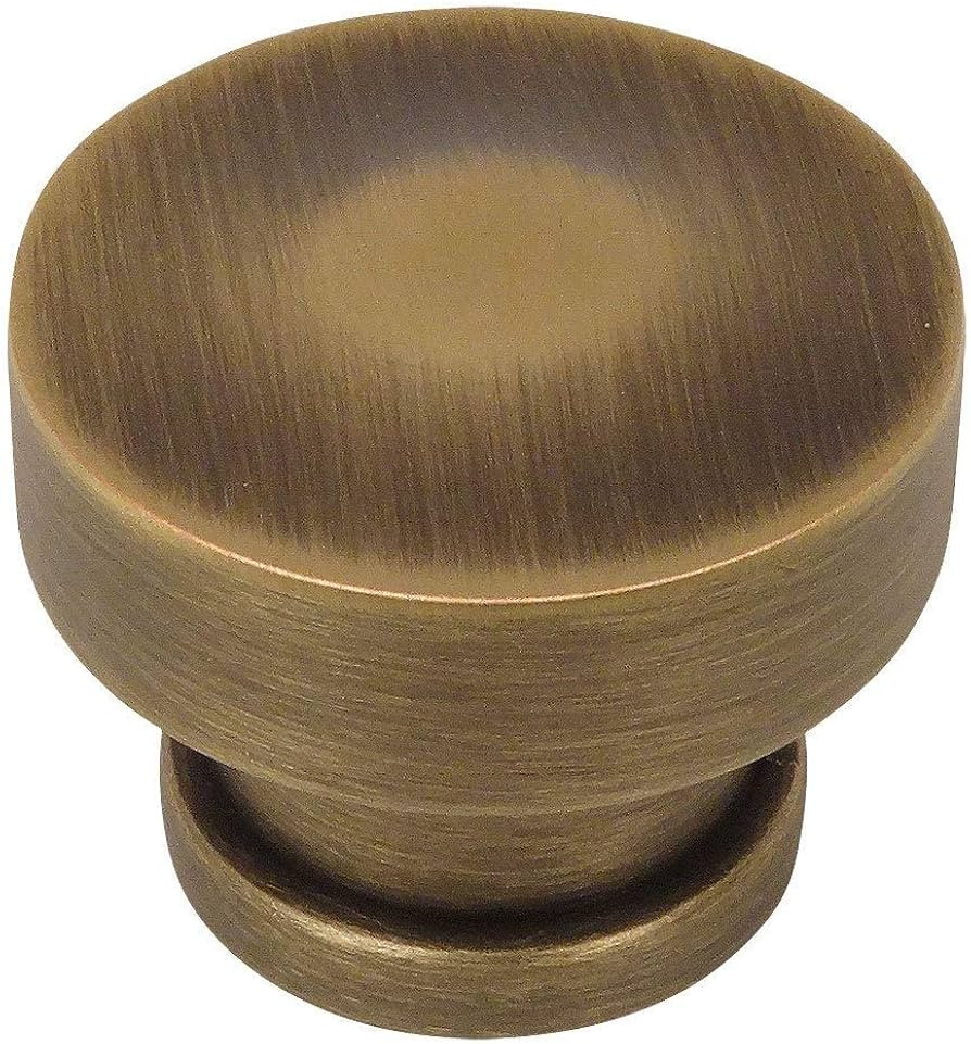 Cosmas 10 Pack 704BAB Brushed Antique Brass Round Contemporary Cabinet Hardware Knob - 1-1/4" Dia... | Amazon (US)