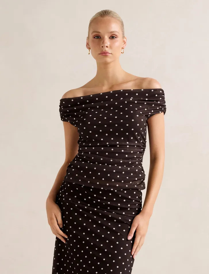 Mimi Off Shoulder Mesh Top | Forever New (AU)