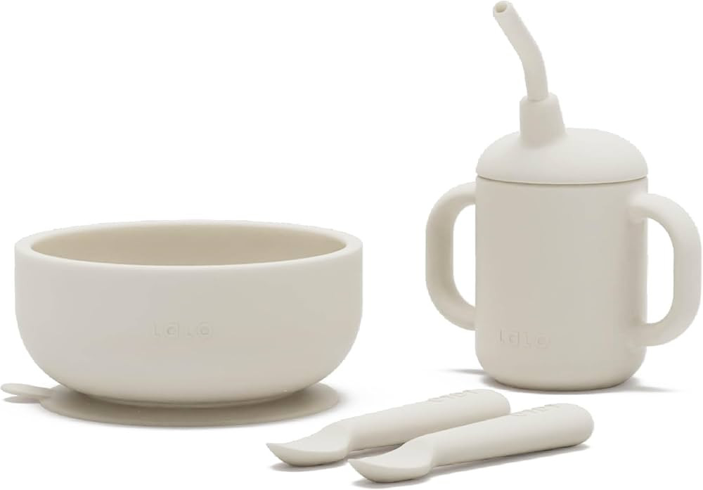 Lalo First Bites Silicone Baby Feeding Set - Baby Led Weaning Supplies - Non-Toxic Silicone - Inc... | Amazon (US)