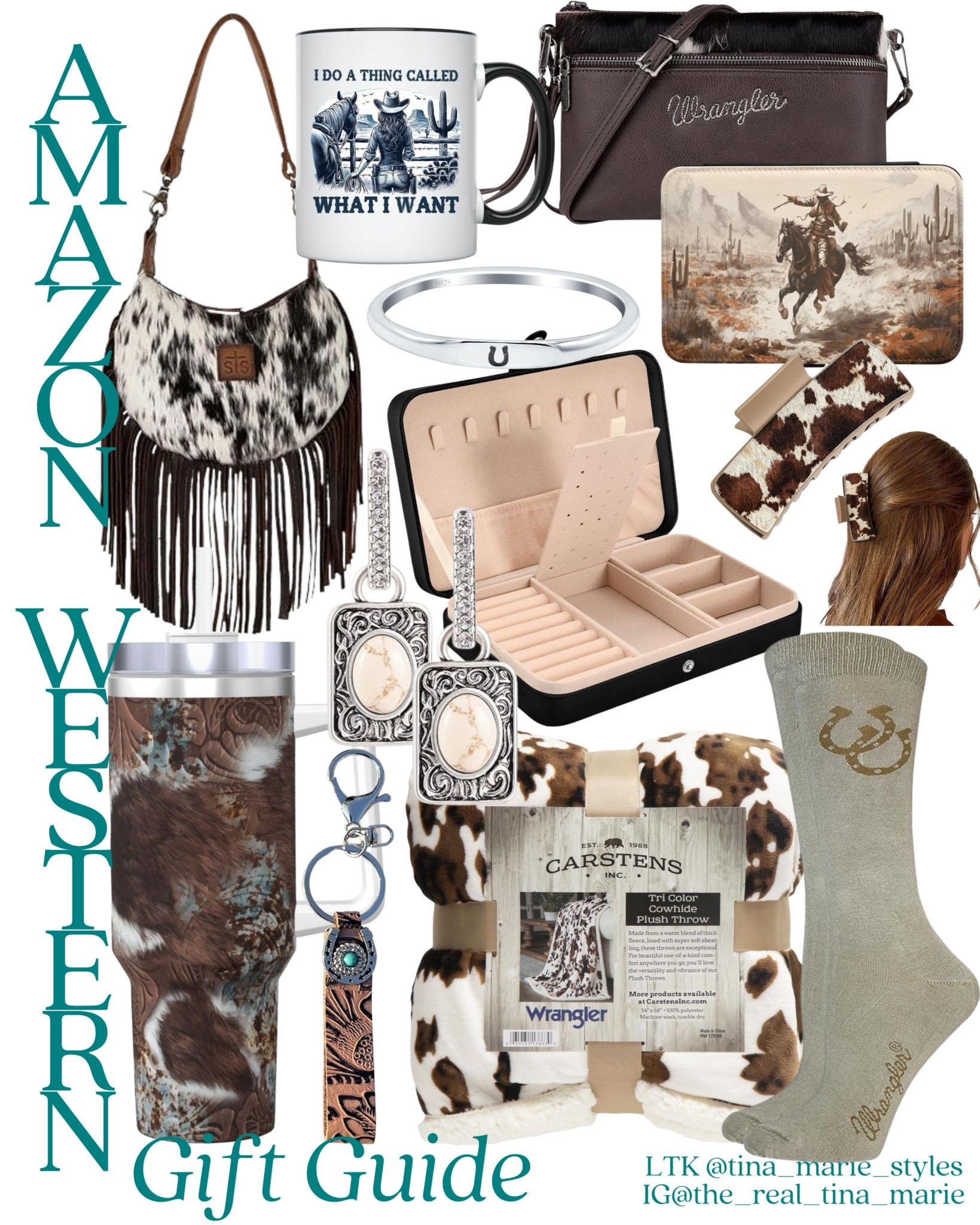 A gift guide for the western girls in your life. I’d be happy to see any of these under the Christmas tree 🤎

#giftguide #westerngifts #westerneverything #cowgirlgifts #cowgirlstyle 

#LTKGiftGuide #LTKHoliday #LTKSeasonal
