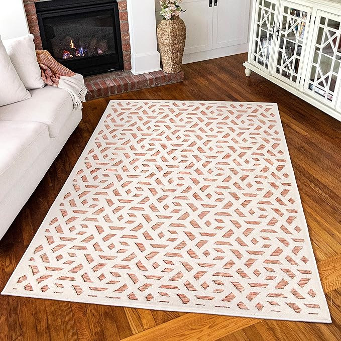 Simply Southern Cottage Springhill Area Rug, 5' x 7', Orange | Amazon (US)
