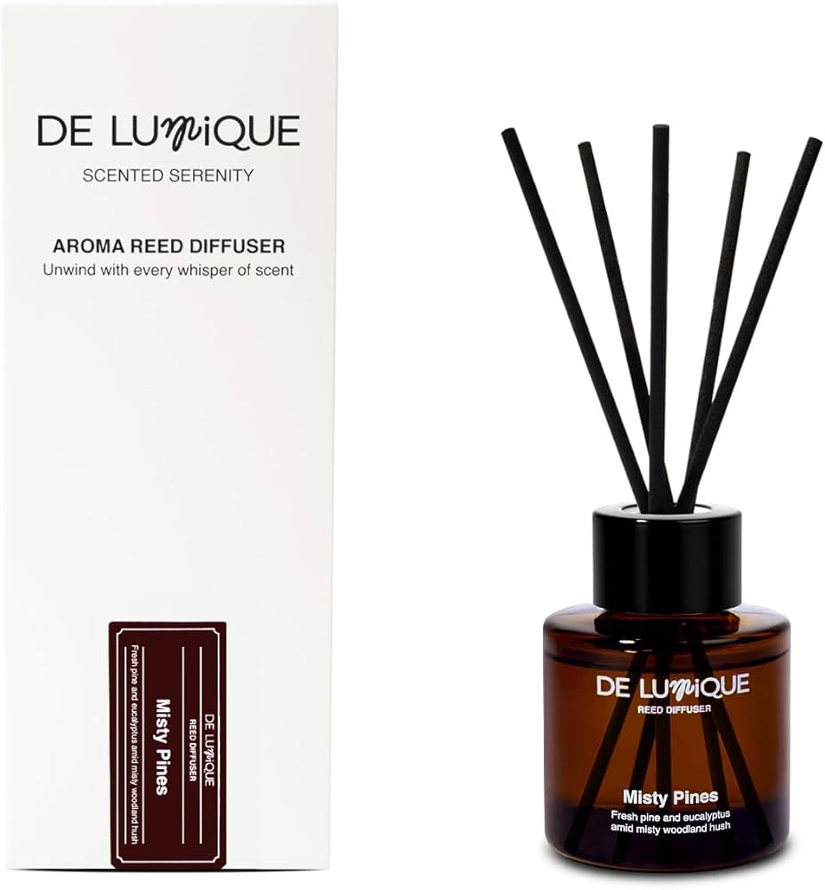 Reed Diffuser Misty Pines Scent, Luxury Reed Diffuser with Pine, Eucalyptus & Amber, Long-Lasting... | Amazon (US)