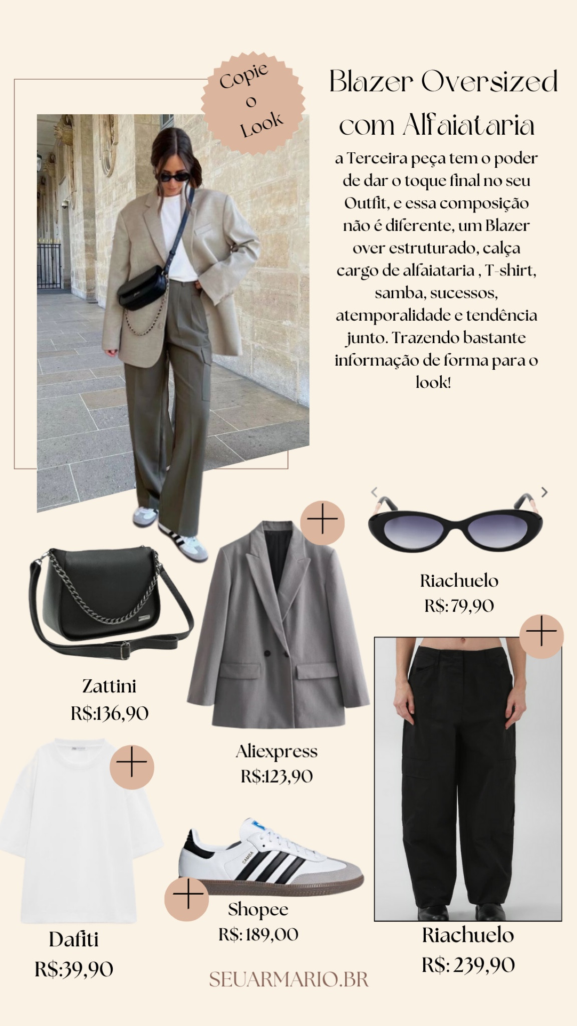 Copie o Look ✨🛍️

Blazer oversized + Calças Cargo de alfaiataria 😍🛍️

#LTKbrasil #LTKSeasonal #LTKstyletip