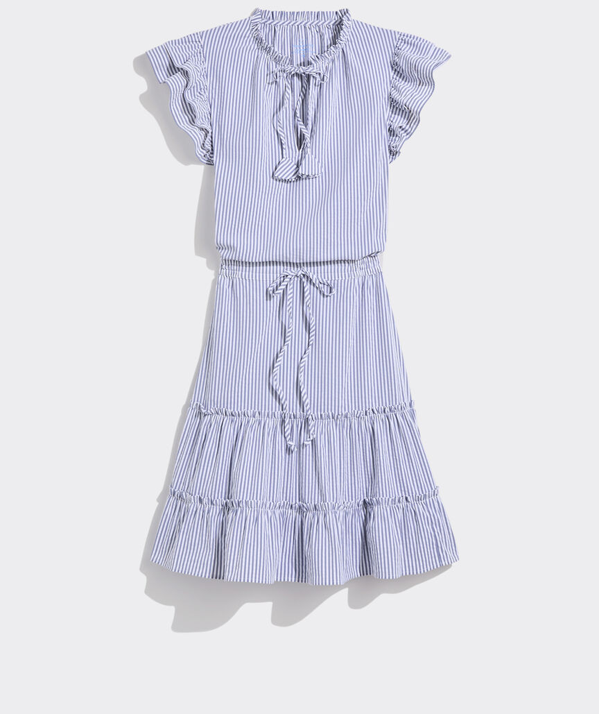 Harbor Seersucker Smocked Waist Dress | vineyard vines