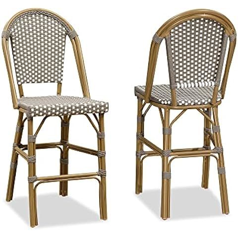 PURPLE LEAF Bistro Chair (Set of 2) French Hand-Woven Wicker Armchairs for Outdoor Patio Porch Ga... | Amazon (US)