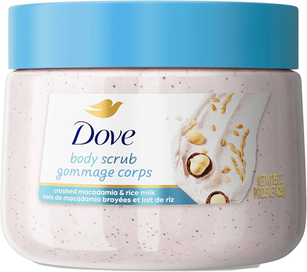 Dove Scrub Macadamia Rice Milk Body Scrub Exfoliates and Deeply Nourishes for Smooth, Radiant Ski... | Amazon (US)