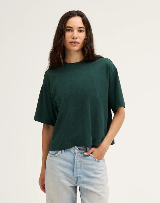The Boxy Crop Tee in Allday Jersey | Madewell