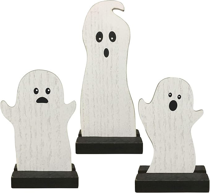 CWI Gifts Wooden Ghost Shelf Sitters 3/Set, Multi | Amazon (US)