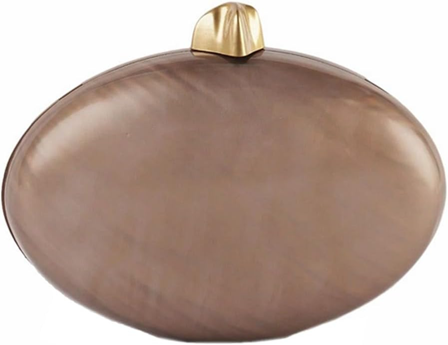 Shell Shape Acrylic Clutch Trendy Metallic Acrylic Evening Bag Shiny Egg Purses and Handbags for ... | Amazon (US)