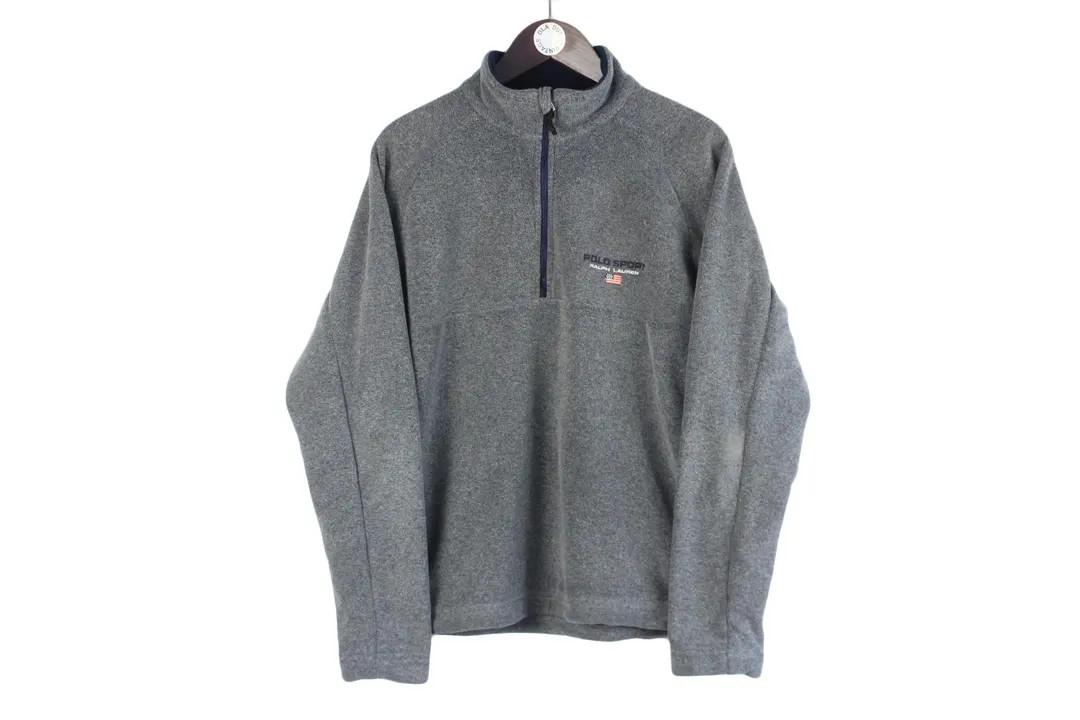 vintage Polo Sport by Ralph Lauren Fleece 1/4 Zp Sweater men's Size M authentic 90s rare retro wi... | Etsy (US)