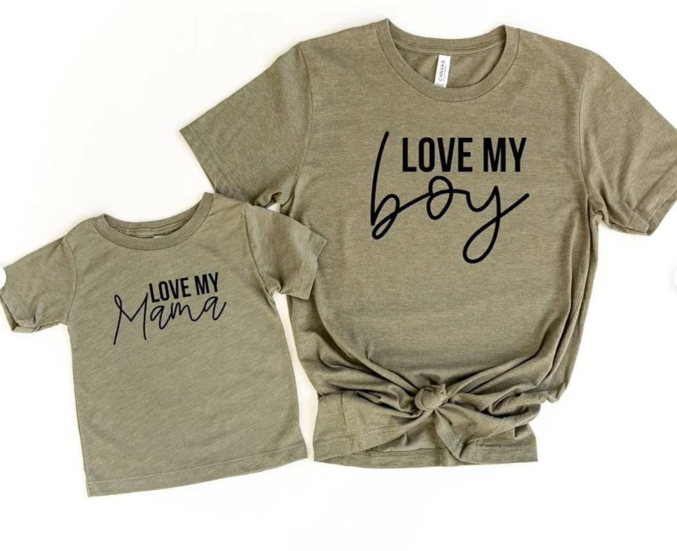 Love my boy Love my mama Matching mommy and me shirts for boy mom (6M bodysuit, Love my Mama, Whi... | Amazon (US)