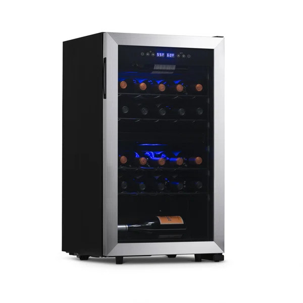 28 Bottle Dual Zone Freestanding Wine Refrigerator | Wayfair North America