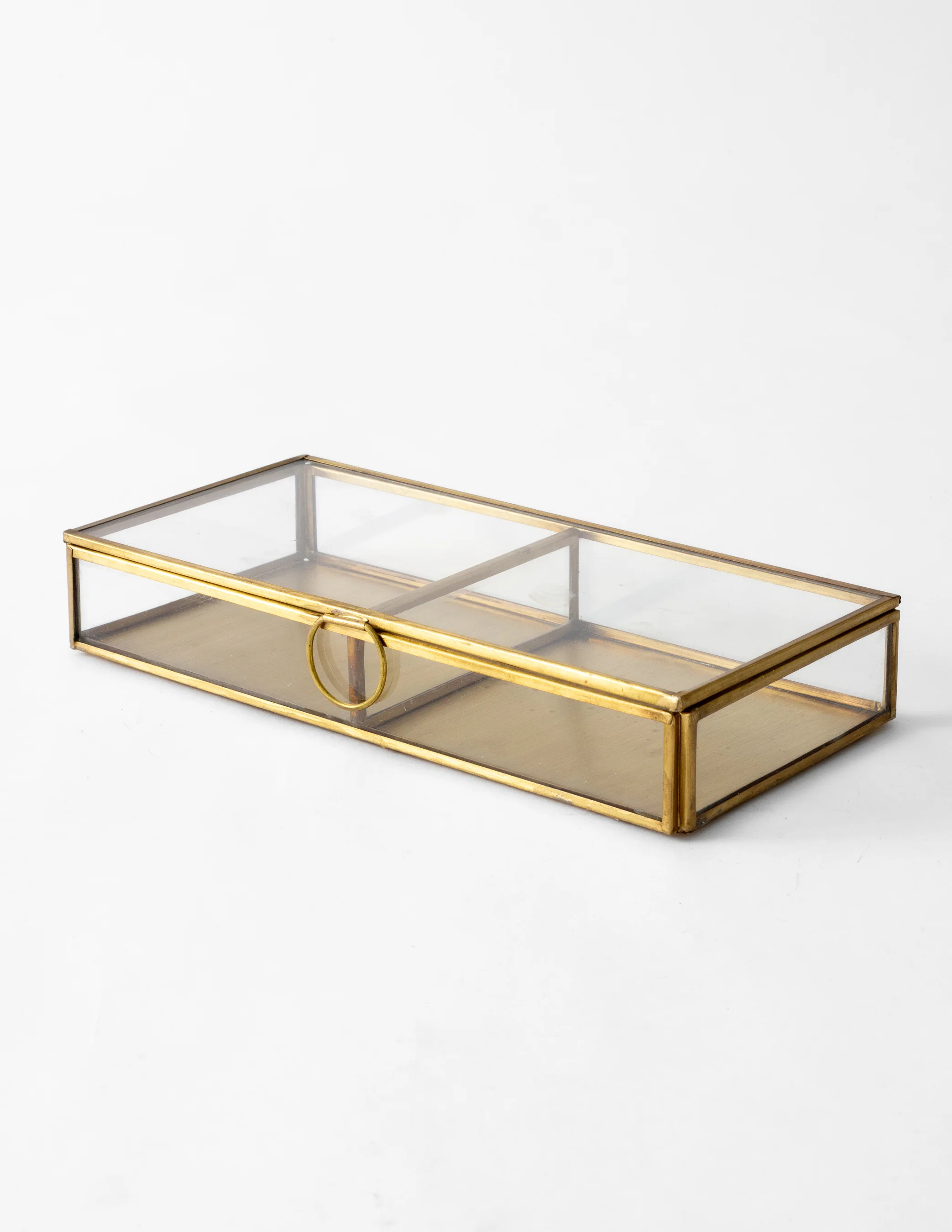 Brass & Glass Hinged Box | Eco Chic Home