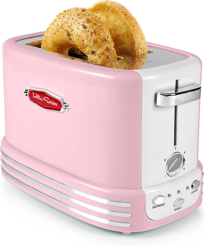 Nostalgia Retro Toaster - Wide 2-Slice Vintage Design - Compact Size Perfect for Kitchen Counter ... | Amazon (US)