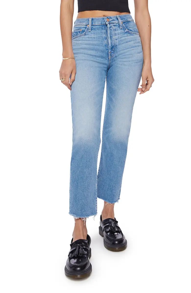 The Tomcat Frayed High Waist Ankle Straight Leg Jeans | Nordstrom