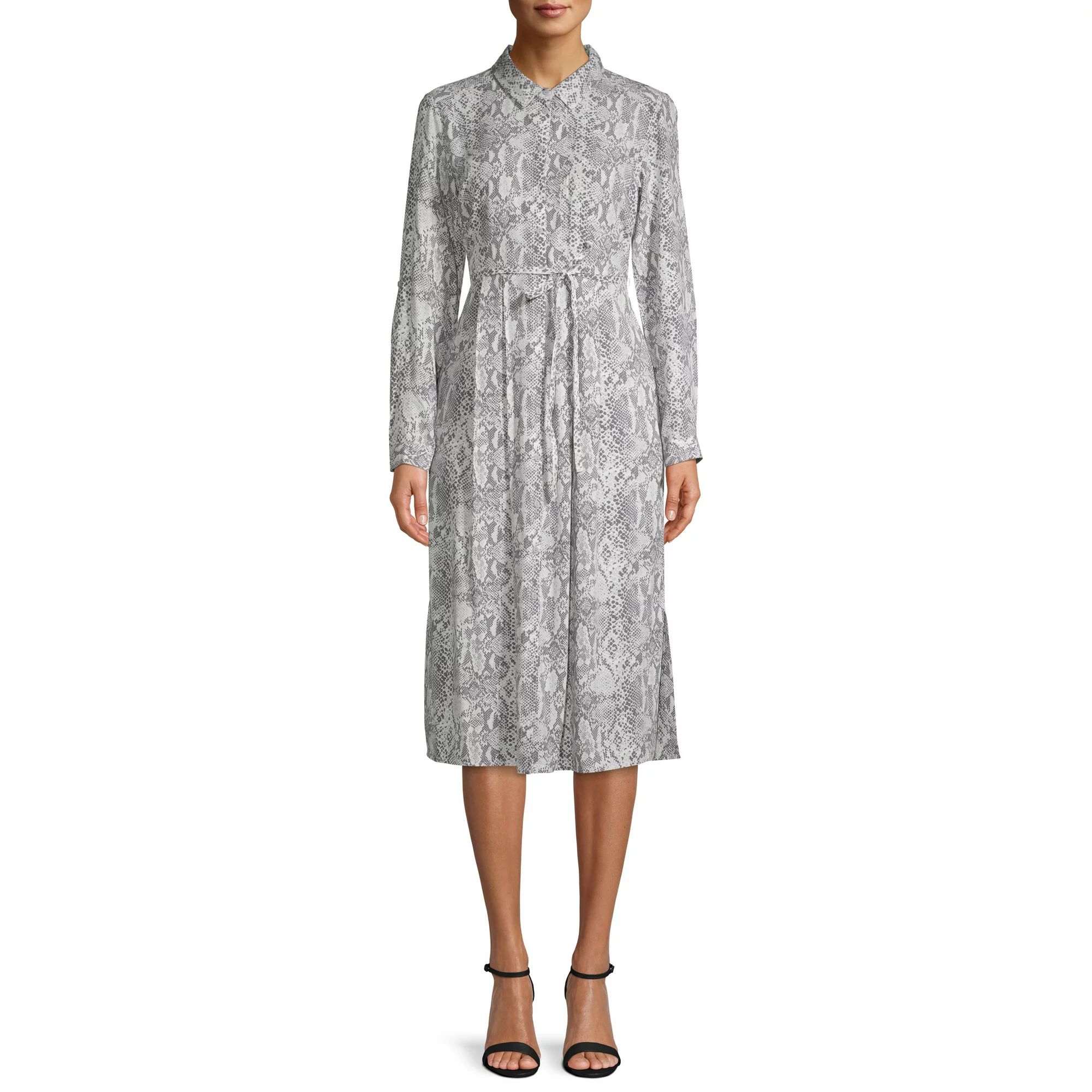 Time and Tru Women's Long Sleeve Dress | Walmart (US)
