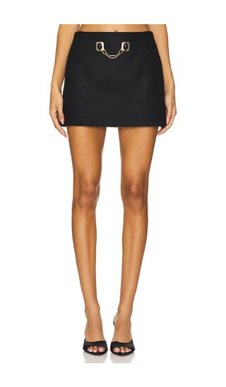 Gemstone Button Mini Skirt in Black | Revolve Clothing (Global)