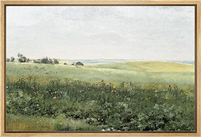 wall26 Framed Canvas Print Wall Art Green Meadow Hillside with Plants and Flowers Nature Wilderne... | Amazon (US)