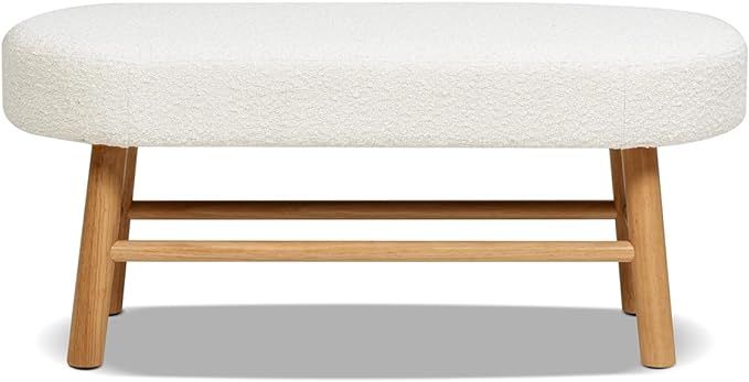 Jennifer Taylor Home Fuji Upholstered Bedroom Accent Bench, Ivory White Boucle | Amazon (US)