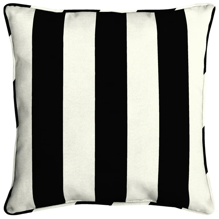 Better Homes & Gardens 20" x 20" Black Stripe Polyester Outdoor Throw Pillow (1 Piece) - Walmart.... | Walmart (US)