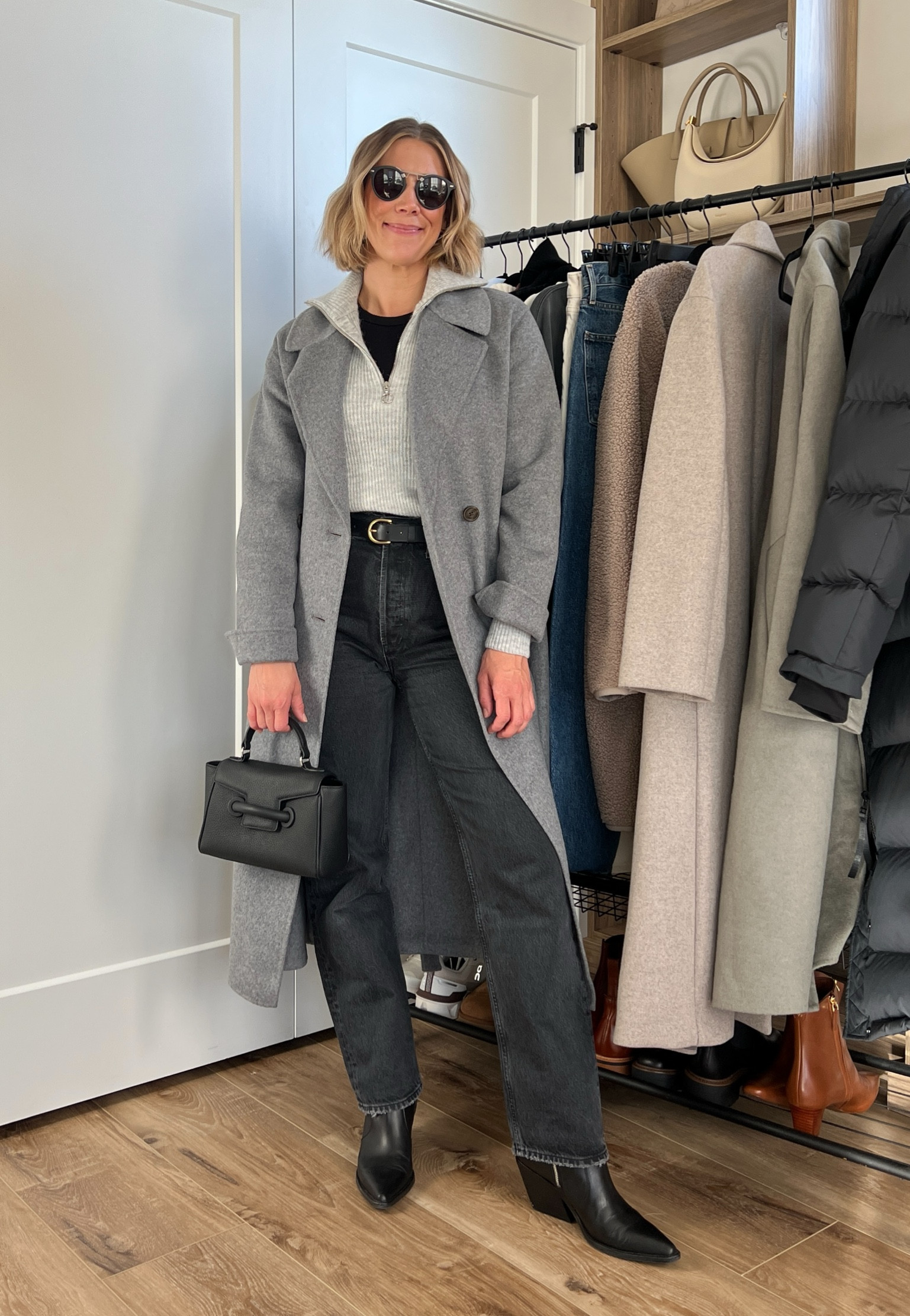 Wearing size 26 jeans, small quarter zip sweater, small ribbed long sleeve, small long wool coat, boots tts 

#LTKfindsunder50 #LTKstyletip #LTKfindsunder100