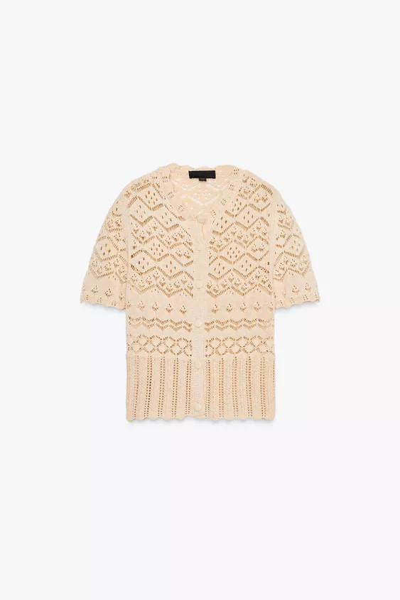 POINTELLE KNIT CARDIGAN | Zara US
