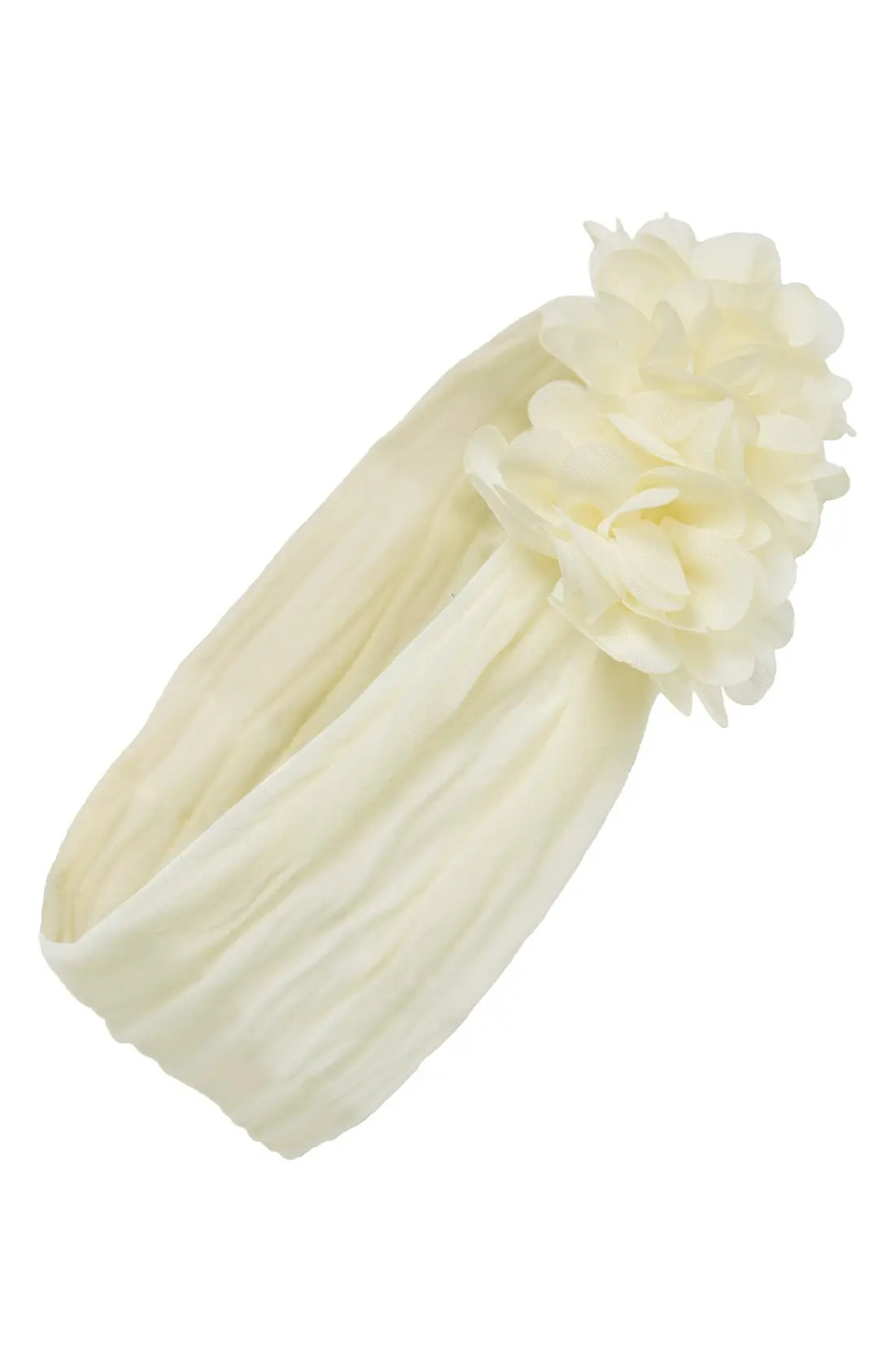 Baby Bling Chiffon Ruffle Headband, Size One Size - Ivory | Nordstrom
