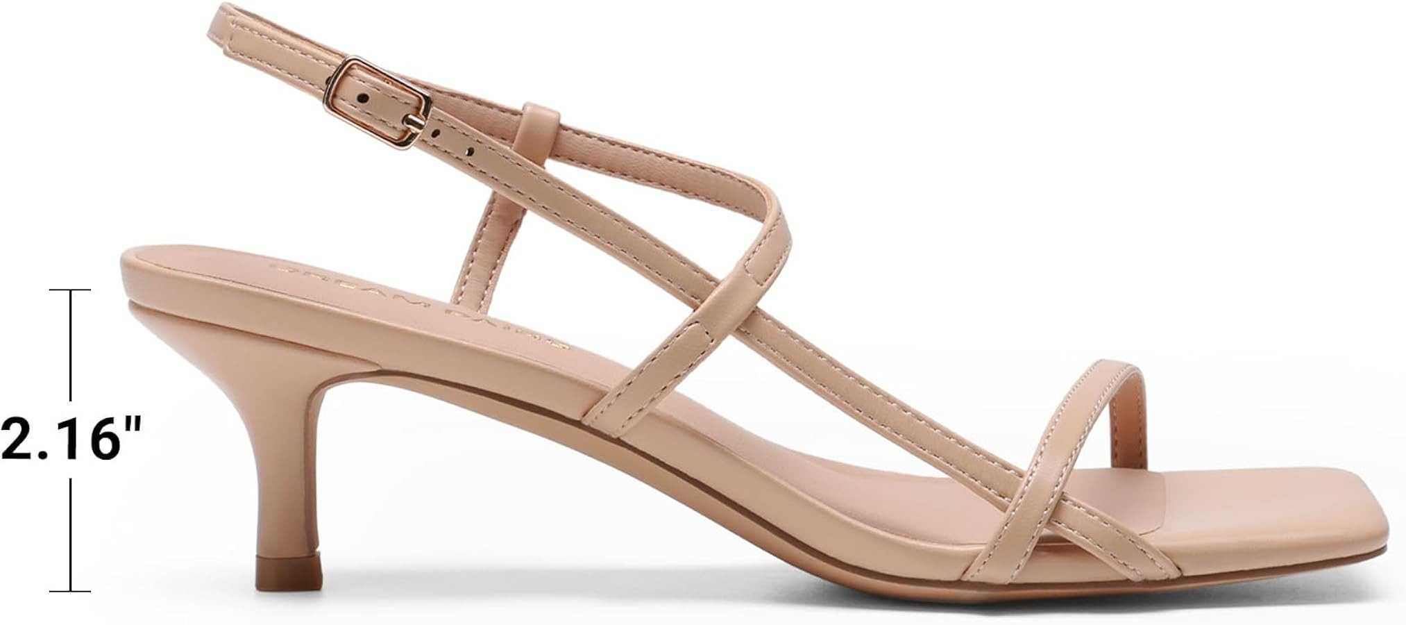 DREAM PAIRS Women's Low Kitten Heels Square Open Toe Ankle Strap Party Wedding Dressy Sandals Sho... | Amazon (US)