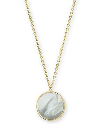 Argento Vivo Mother-of-Pearl Disc Pendant Necklace in Gold-Plated Sterling Silver, 17 | Macys (US)
