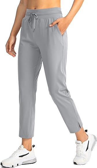 Soothfeel Women's Golf Pants with 4 Pockets 7/8 Stretch High Wasited Sweatpants Travel Athletic W... | Amazon (US)