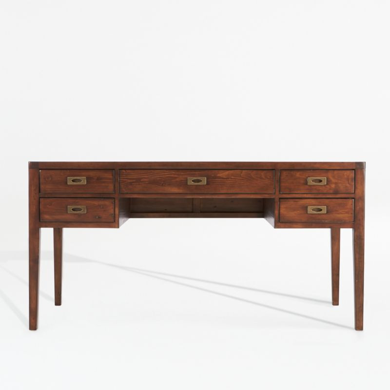 Morris 60" Chocolate Brown Desk + Reviews | Crate and Barrel | Crate & Barrel
