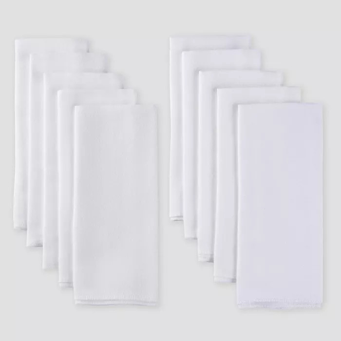 Gerber Baby Organic Cotton 10pk Flatfold Birdseye Diaper - White One Size | Target