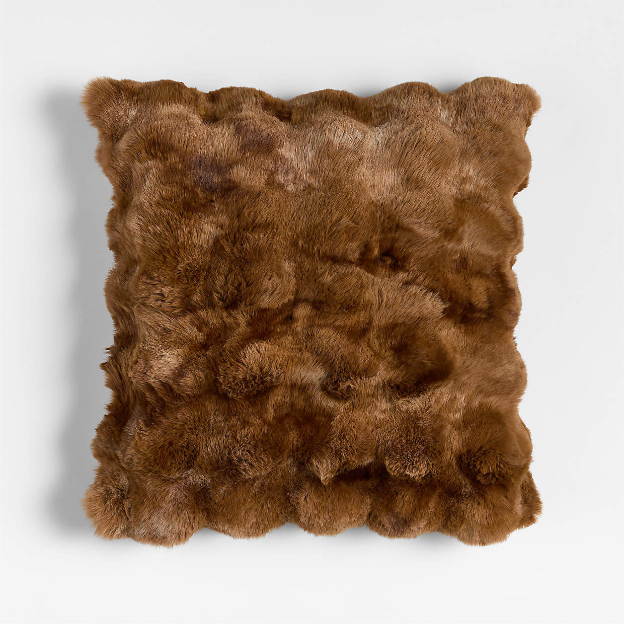 Textured Faux Fur 20"x20" Maple Brown Throw Pillow Cover + Reviews | Crate & Barrel | Crate & Barrel