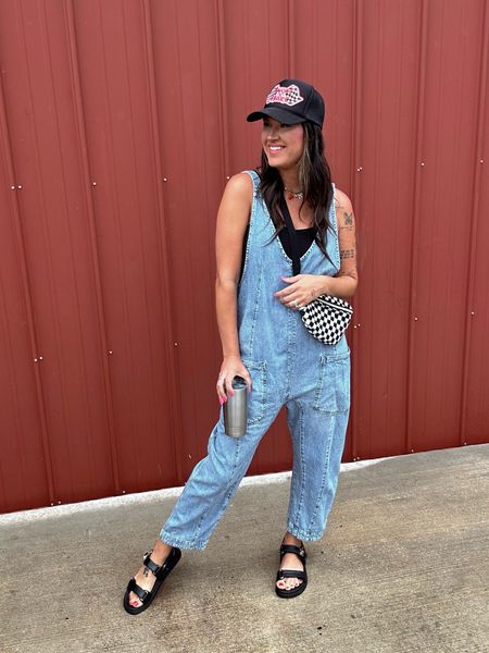 Tall friendly denim jumper
Linked a similar option as well
Jumper I sized down 1 to a medium 
Sandals true to size 
Tank is not in stock online but is a scoop neck no boundaries brand from Walmart (my fave basic layering tanks)
Purse is Indie June boutique 


#LTKFindsUnder100 #LTKStyleTip #LTKFindsUnder50