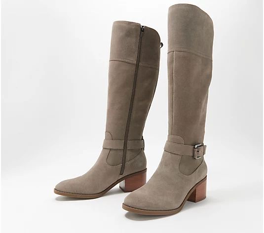 Marc Fisher Wide Calf Leather Tall Shaft Boots - Riley | QVC