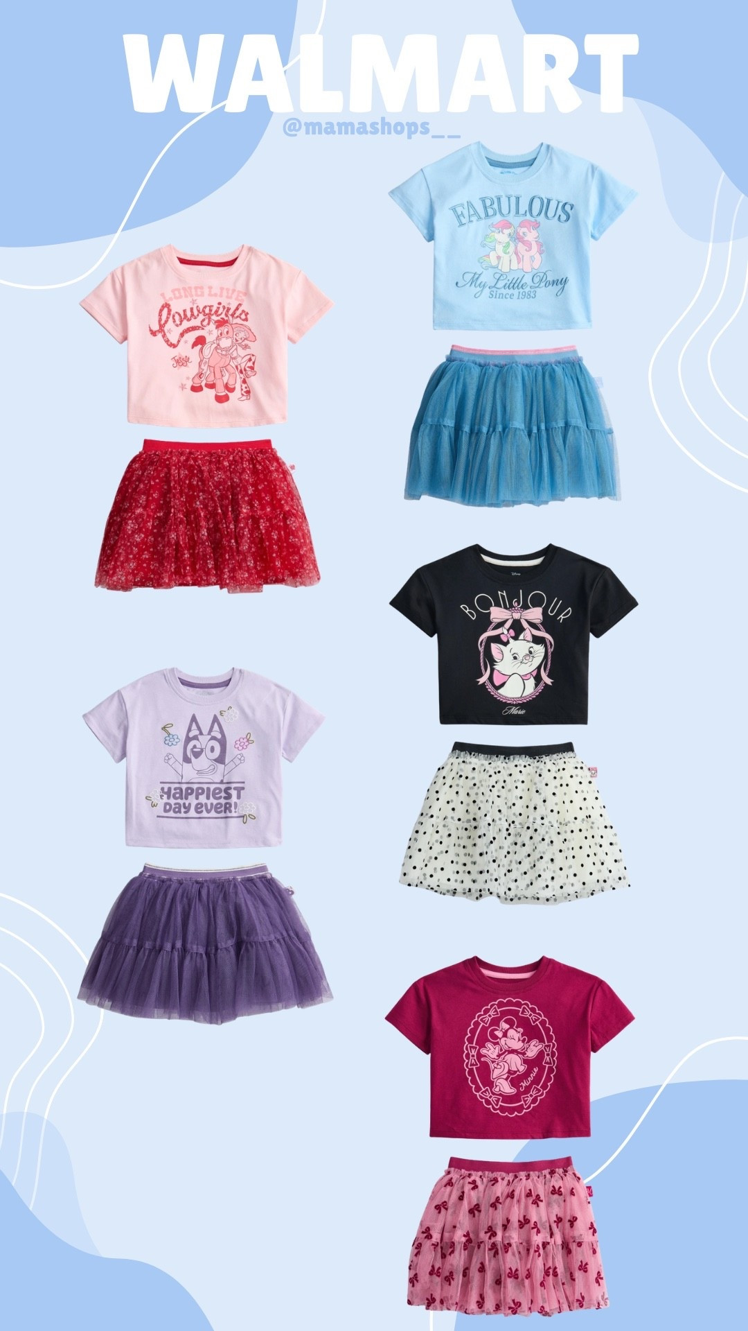 Super pretty 2pc graphic shirts with matching tutu skirt for your toddler Girls, go check them out at Walmart 👧🏻💖

All links will be added on here ✨🛍️

#LTKmomlife #LTKSeasonal #LTKBaby