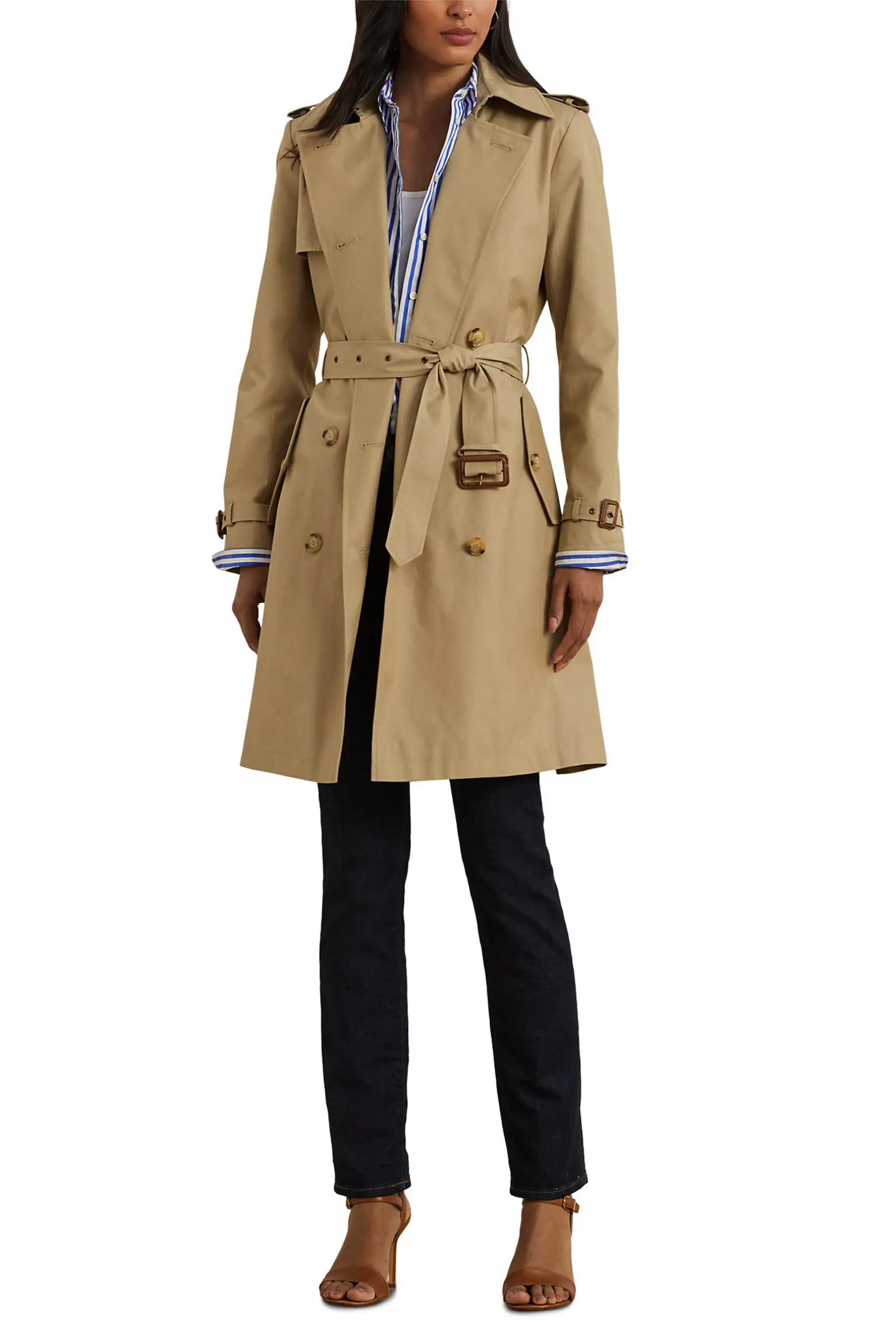 Double Breasted Belted Cotton Blend Trench Coat (Women) | Nordstrom | Nordstrom
