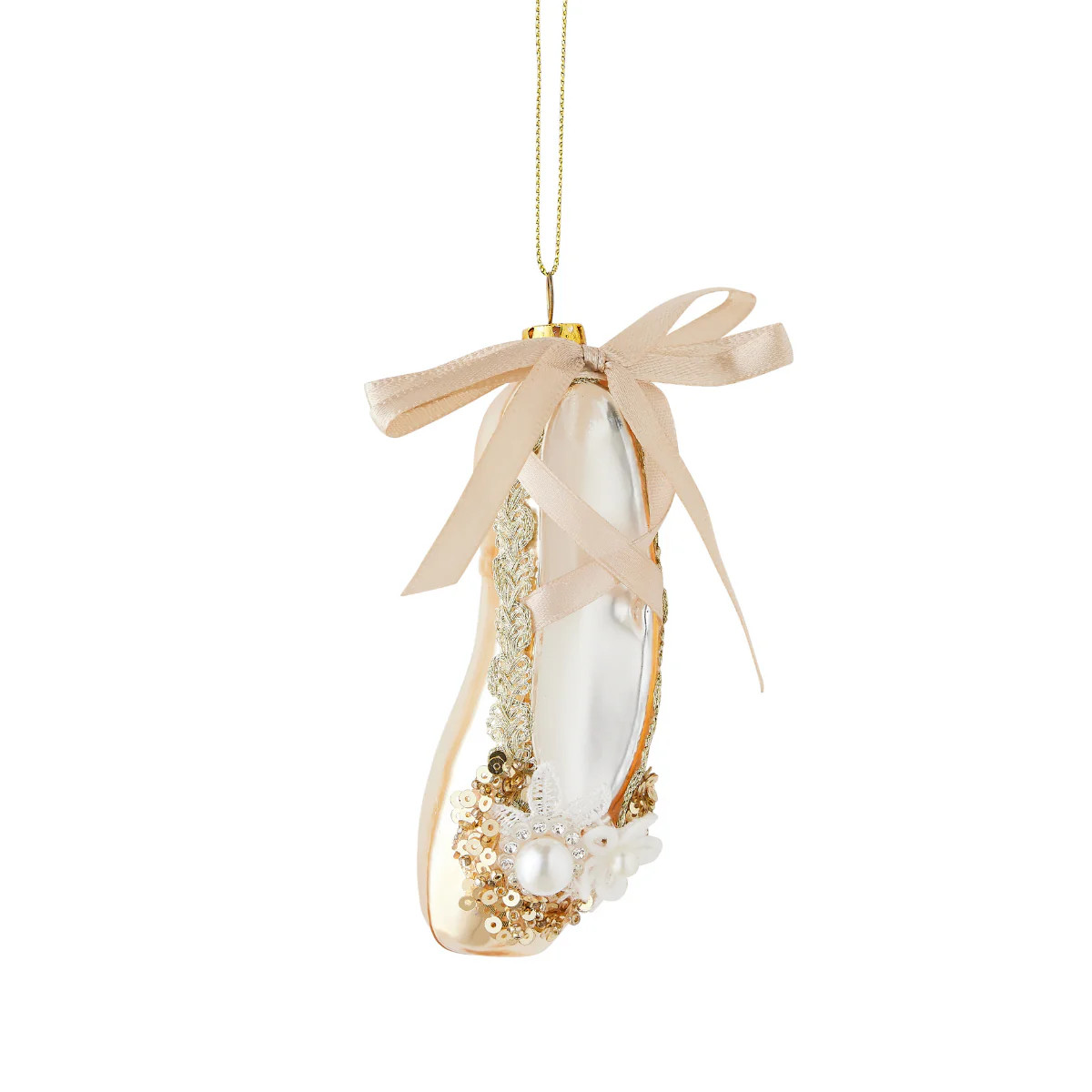Gold Ballet Slipper Ornament | Caitlin Wilson Design