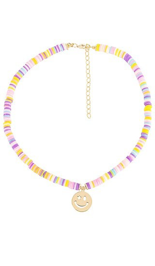 Bead Smiley Face Necklace in Pastel Multi | Revolve Clothing (Global)