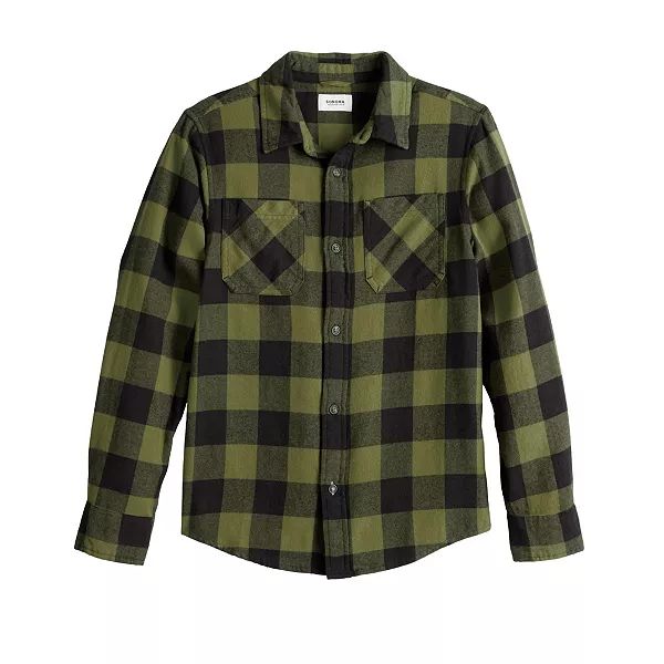 Boys 8-20 Sonoma Goods For Life® Plaid Flannel Button-Up Shirt in Regular & Husky | Kohl's