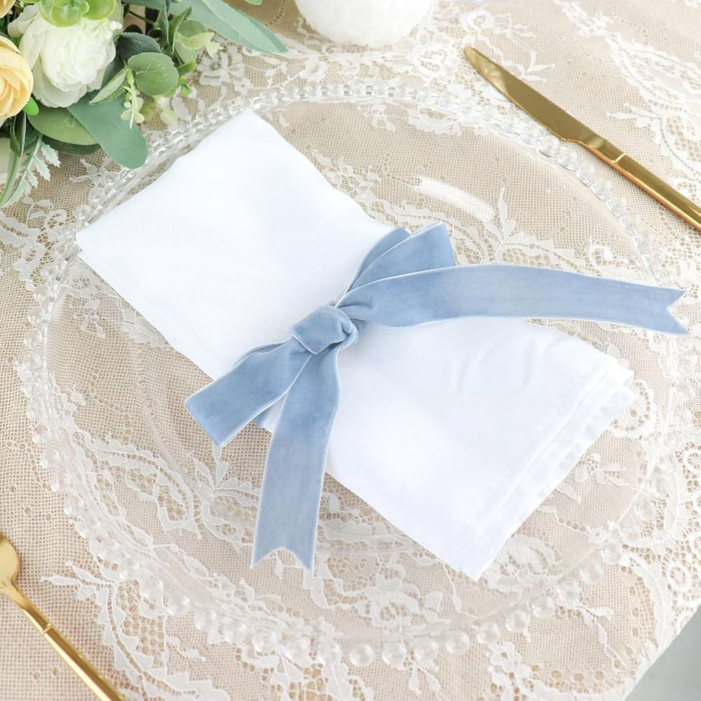 Efavormart 10 Yards | Dusty Blue 1" Velvet Single Faced Ribbon Spool, DIY Craft Supplies, Velvet ... | Amazon (US)