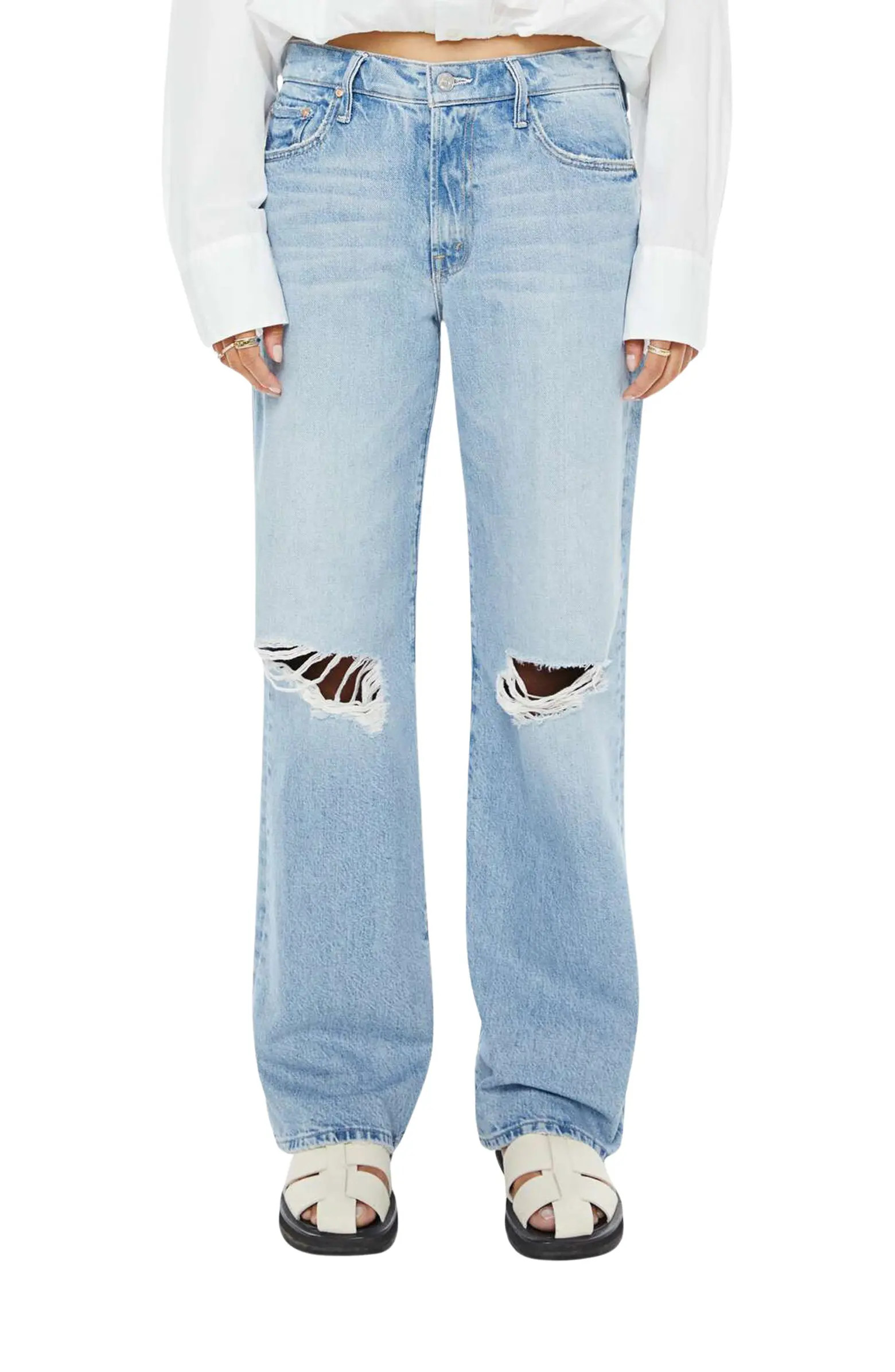 The Maven Mid Rise Ripped Straight Leg Jeans | Nordstrom