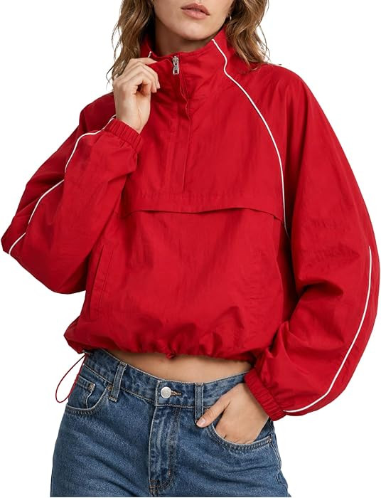 Womens Windbreaker Jacket Cropped Lightweigh Hiking Jacket | Amazon (US)