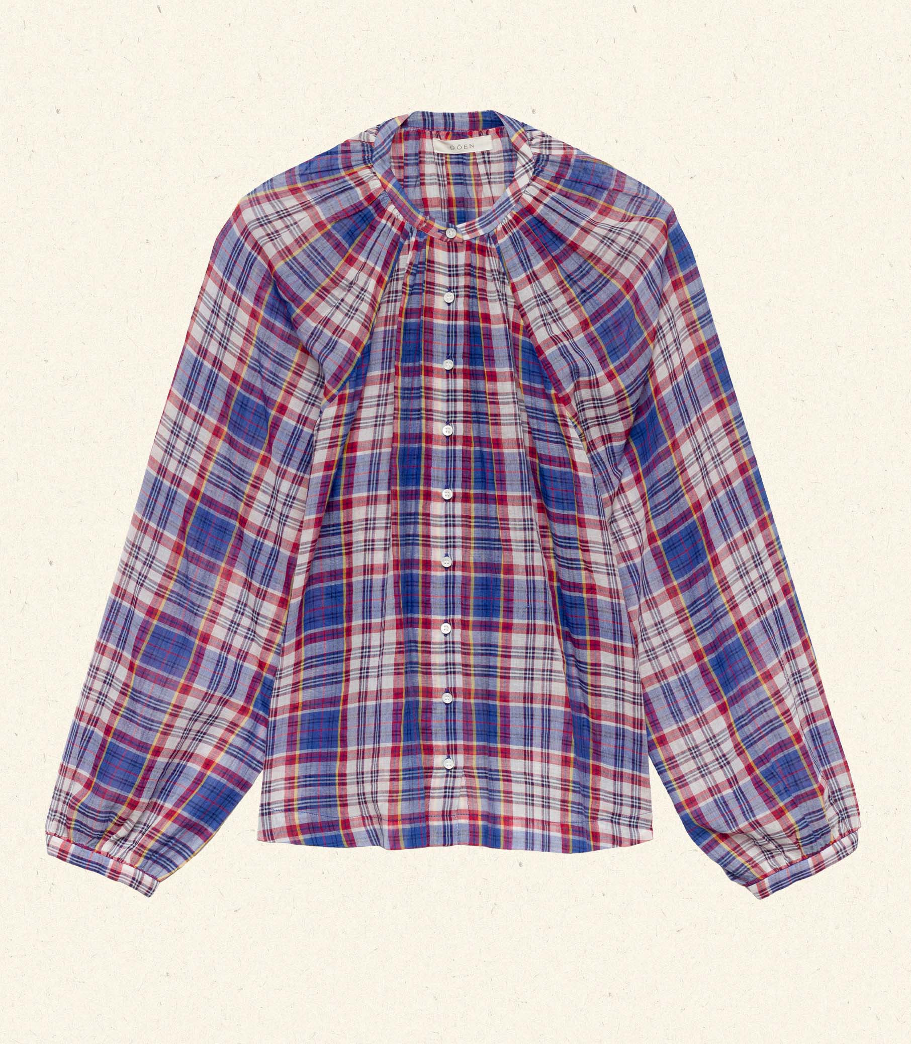 Janis Top - Cote D'Azur Plaid | DÔEN | DOEN